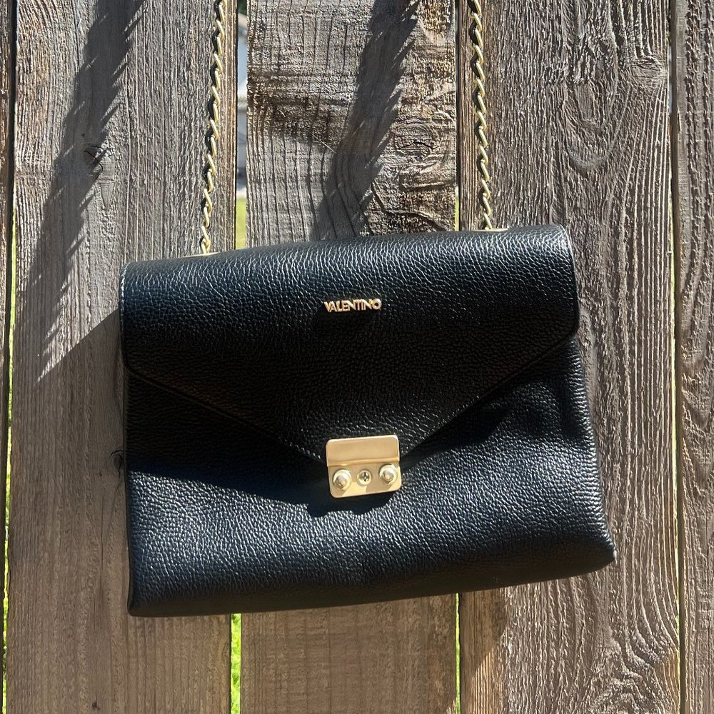 Valentino Crossbody Black Leather Purse